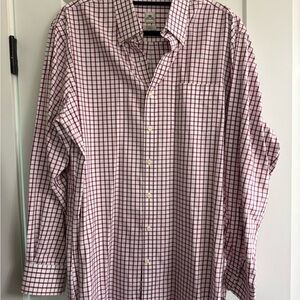Peter Millar Red and White Checkered Shirt